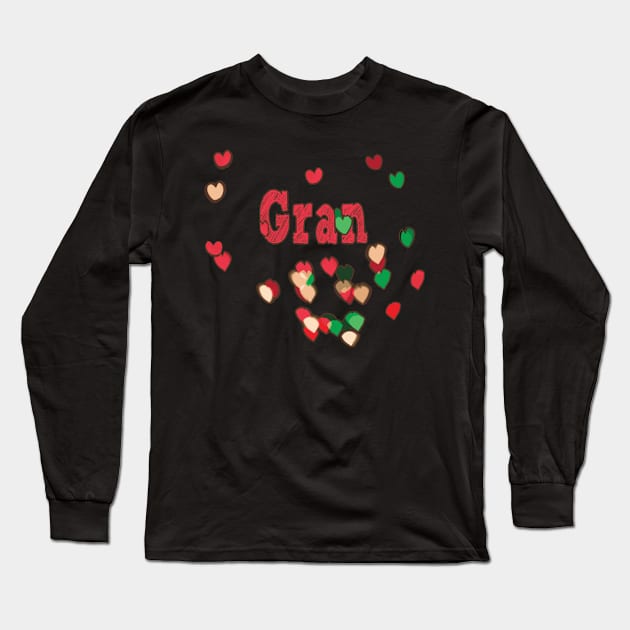 Love my Gran - Abstract Hearts Long Sleeve T-Shirt by madmonkey